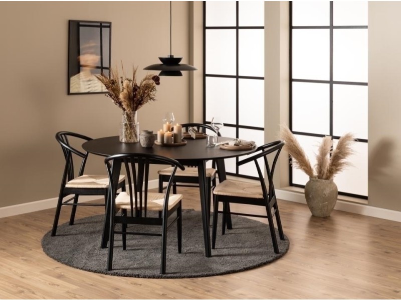 Krzesło York czarne/ naturalne - ACTONA